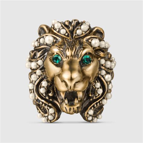 gucci lion head ring fake|gucci lion ring men.